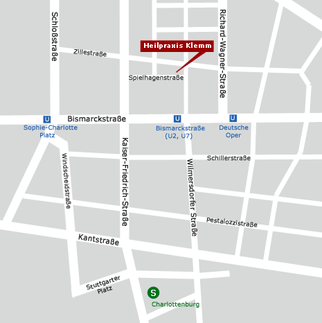 Anfahrtskizze zur Heilpraxis Klemm